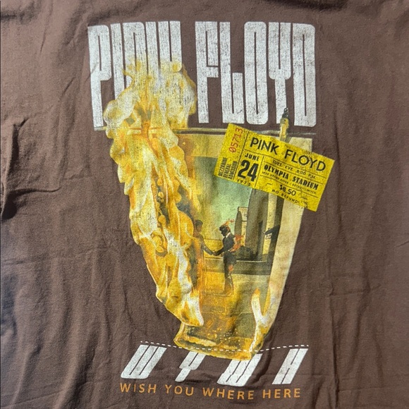 Pink Floyd Wish You Were Here Olympia Stadium Detroit Graphic T-Shirt - Picture 3 of 4